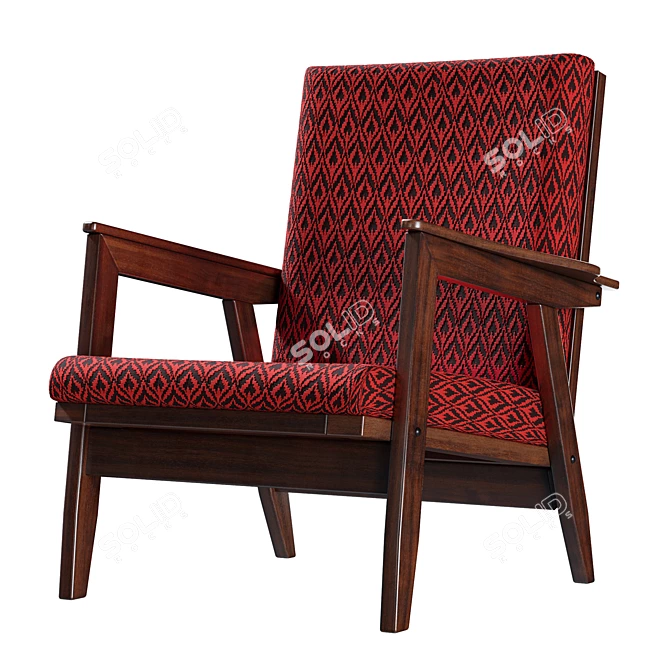 Vintage Armchair with PBR Finish 3D model image 5