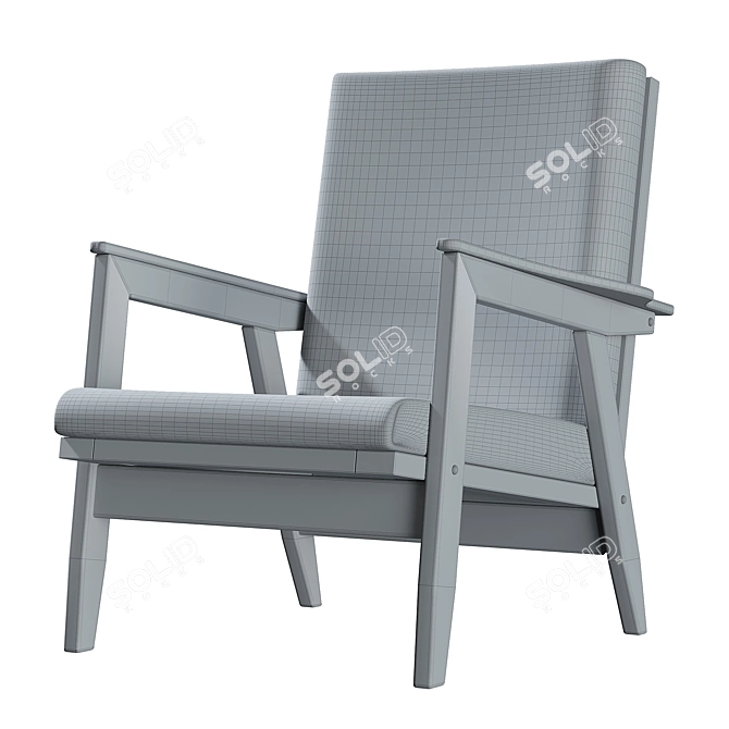 Vintage Armchair with PBR Finish 3D model image 7