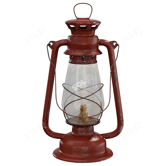 Vintage Oil Lamp 3D Model 3D model image 1