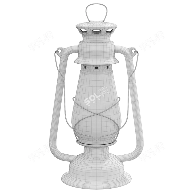 Vintage Oil Lamp 3D Model 3D model image 5