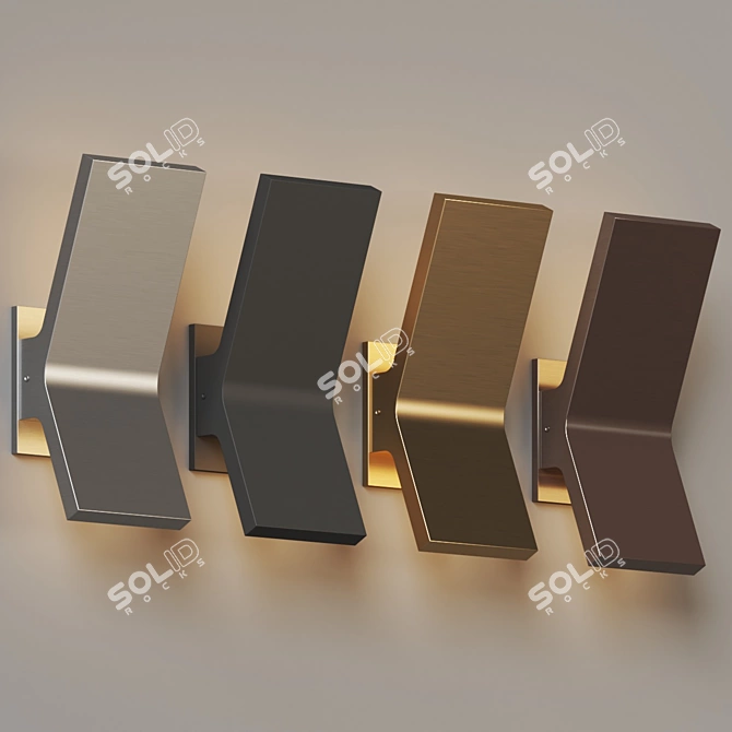 Modern Sculptural Outdoor Wall Light 3D model image 3