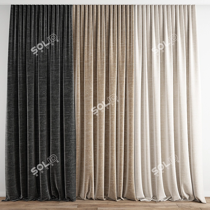 Detailed Curtain Model Archive Set 3D model image 1