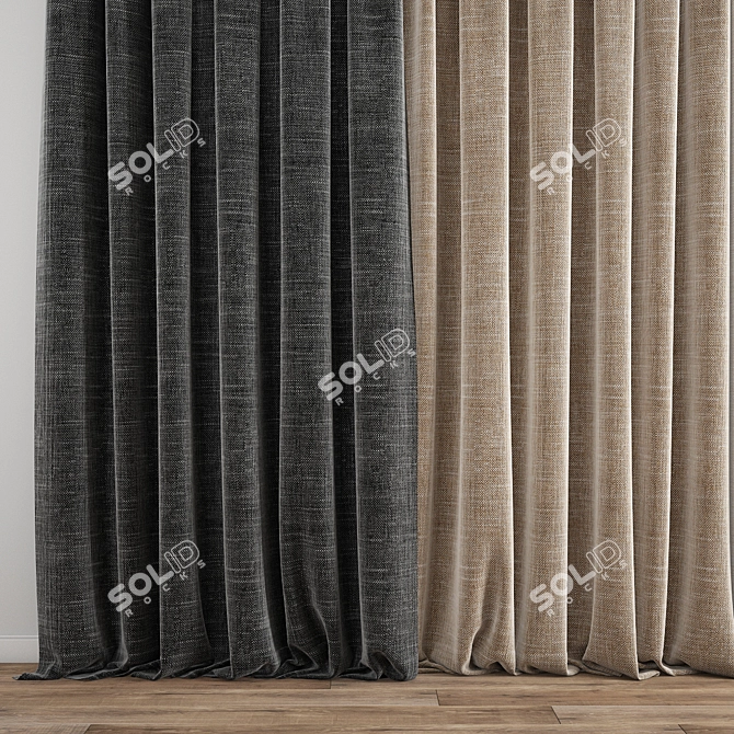 Detailed Curtain Model Archive Set 3D model image 2