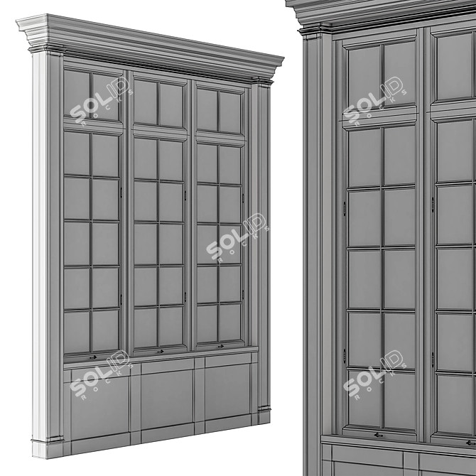 Elegant White Window Set 3D model image 4