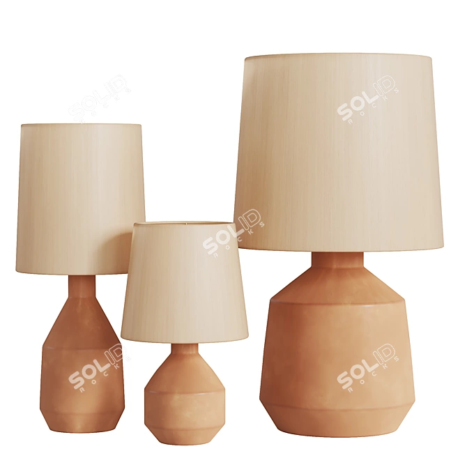 Modern Brynn Table Lamps Trio 3D model image 1