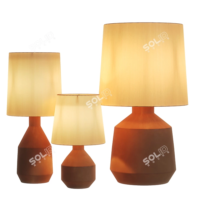 Modern Brynn Table Lamps Trio 3D model image 2