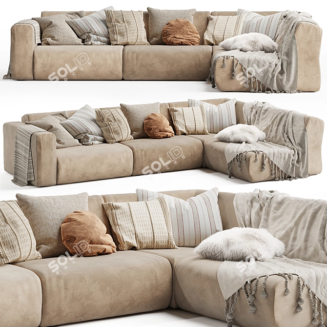 fonQ Move Corner Sofa: Stylish Comfort 3D model image 1