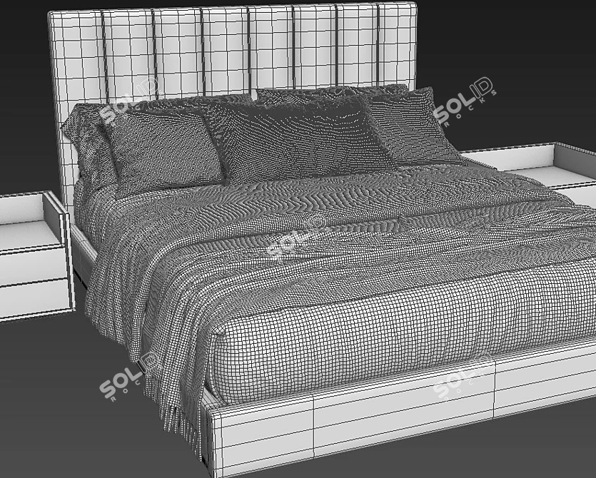 Minimalistic West Elm Low Profile Bed 3D model image 4