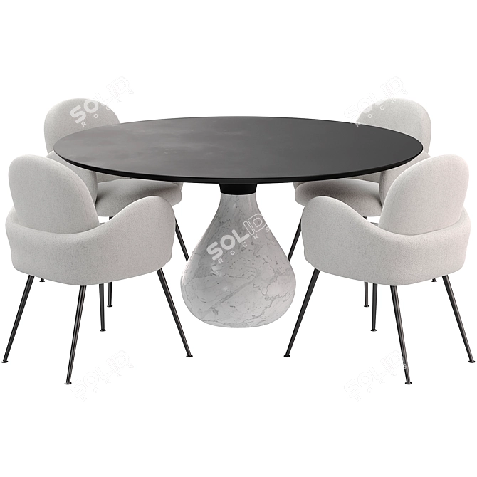 Modern Dining Set Aqua & Bonnie 3D model image 5