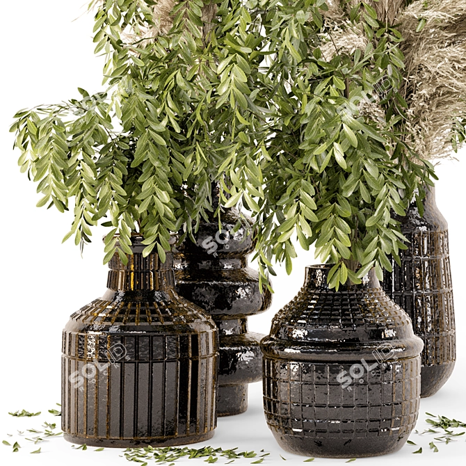 Glass Pot Indoor Plant Collection 3D model image 4