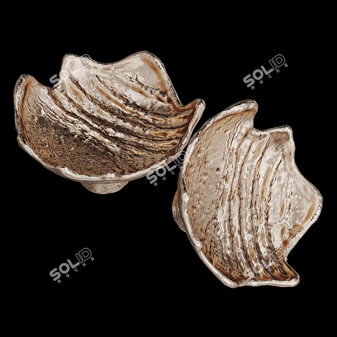 Leaf Pull Cast Furniture Handle 3D model image 2