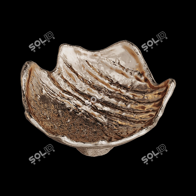 Leaf Pull Cast Furniture Handle 3D model image 4