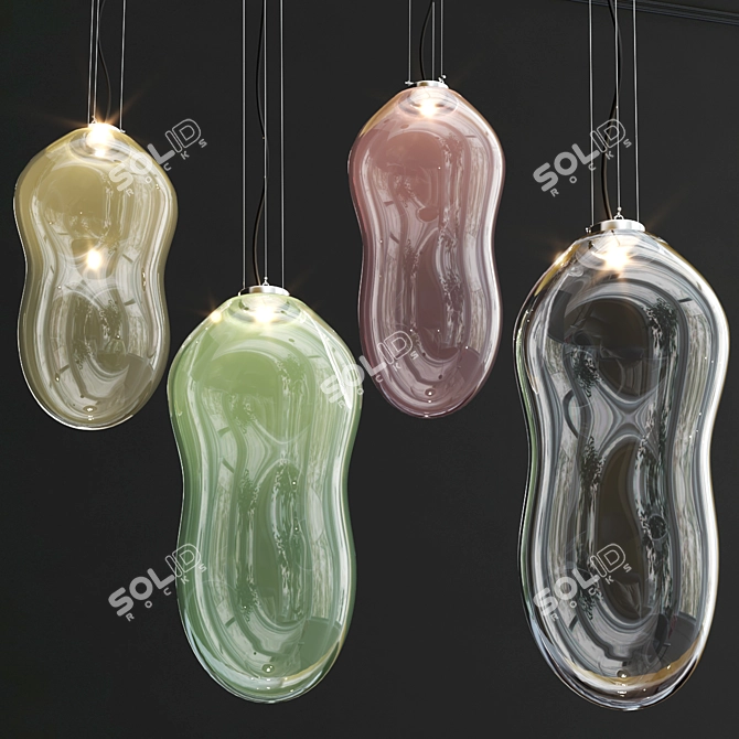 LED Glass Pendant Lamp, Baby Bubble 3D model image 2