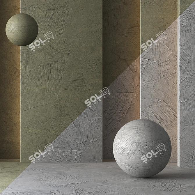 Renovated Plaster Seamless Texture Set 3D model image 1