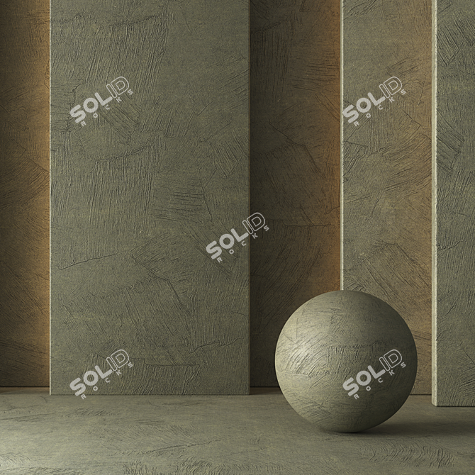Renovated Plaster Seamless Texture Set 3D model image 3