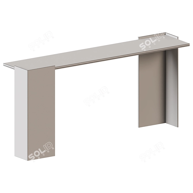 Elegant Marble Top Console Table 3D model image 2