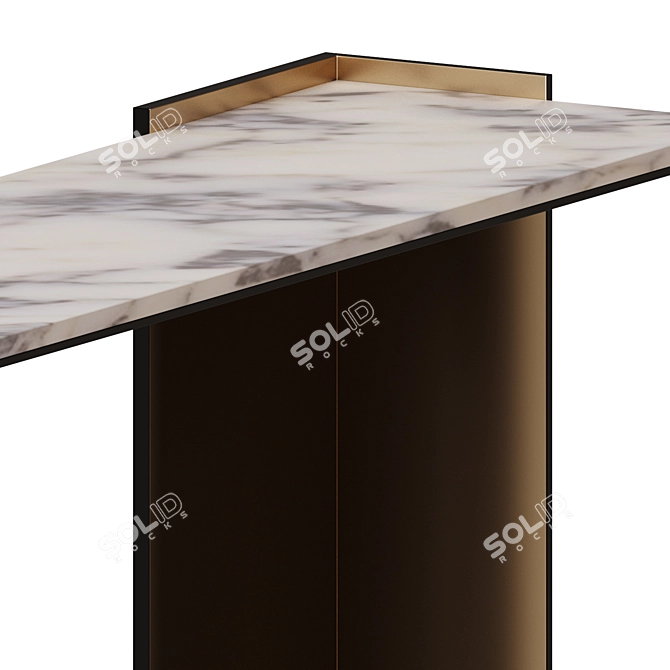 Elegant Marble Top Console Table 3D model image 4