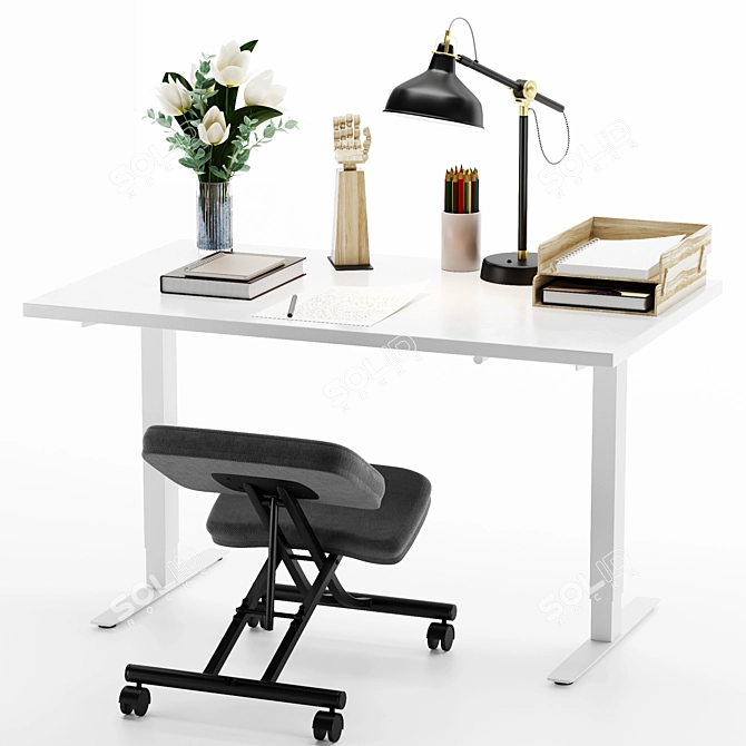 IKEA Office Workspace Set 3D model image 2