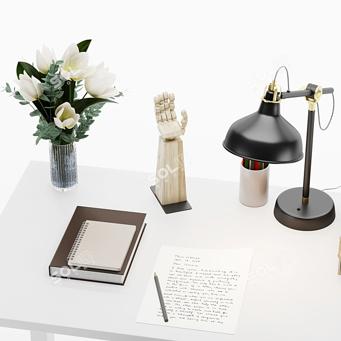 IKEA Office Workspace Set 3D model image 4