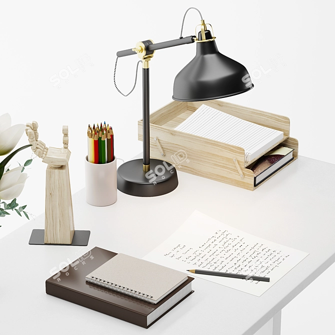 IKEA Office Workspace Set 3D model image 5