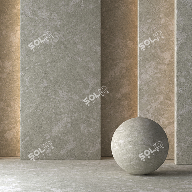 Earthy Tones Plaster Texture Set 3D model image 2