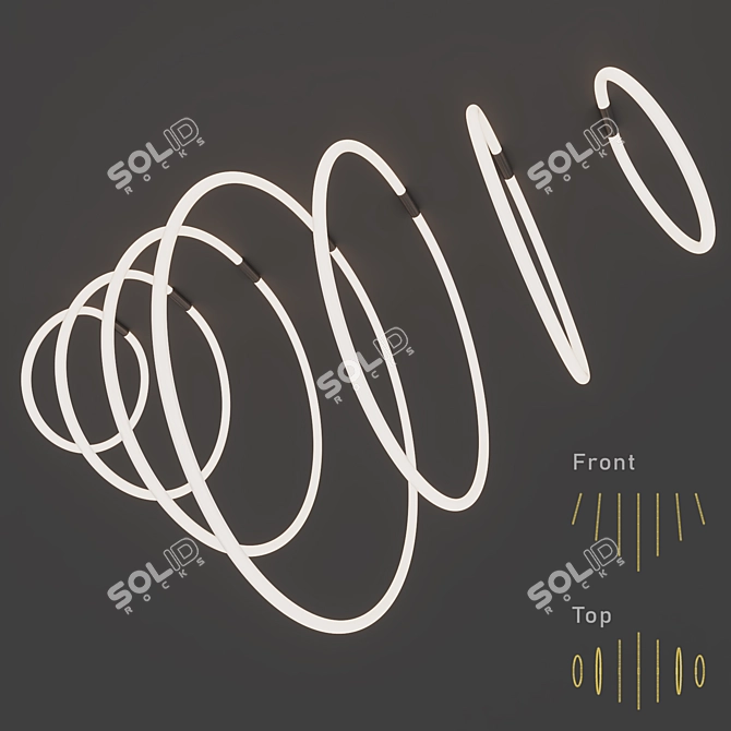 Neon Ring Ceiling Light Fixture 3D model image 3