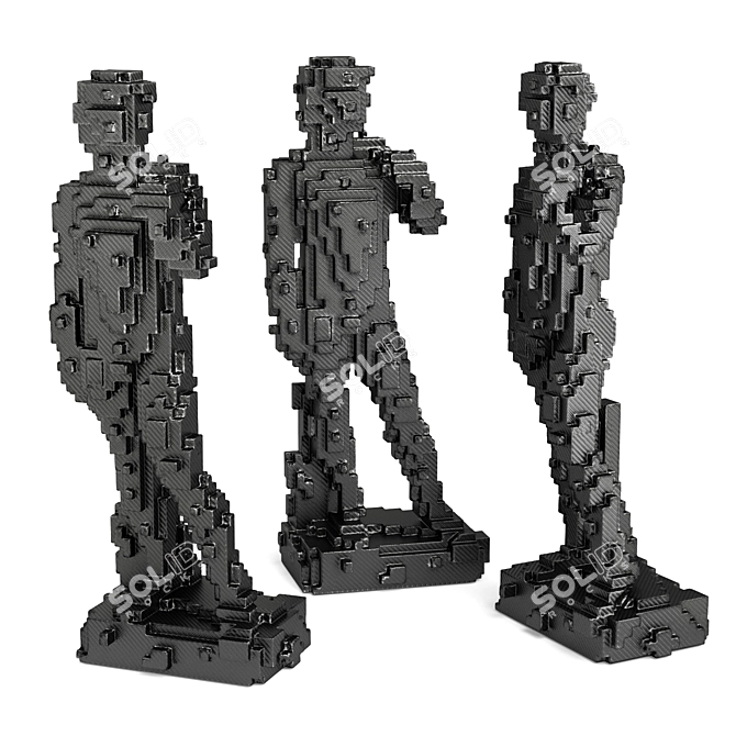 Michelangelo Pixel Art Sculpture 3D model image 4