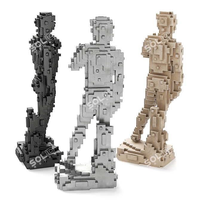 Michelangelo Pixel Art Sculpture 3D model image 5