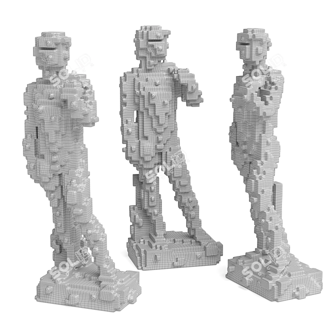 Michelangelo Pixel Art Sculpture 3D model image 6