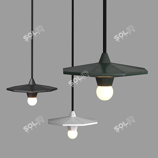 Handcrafted Ceramic Pendant Lamp Flowing Luminescence 3D model image 2