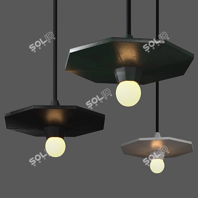 Handcrafted Ceramic Pendant Lamp Flowing Luminescence 3D model image 3