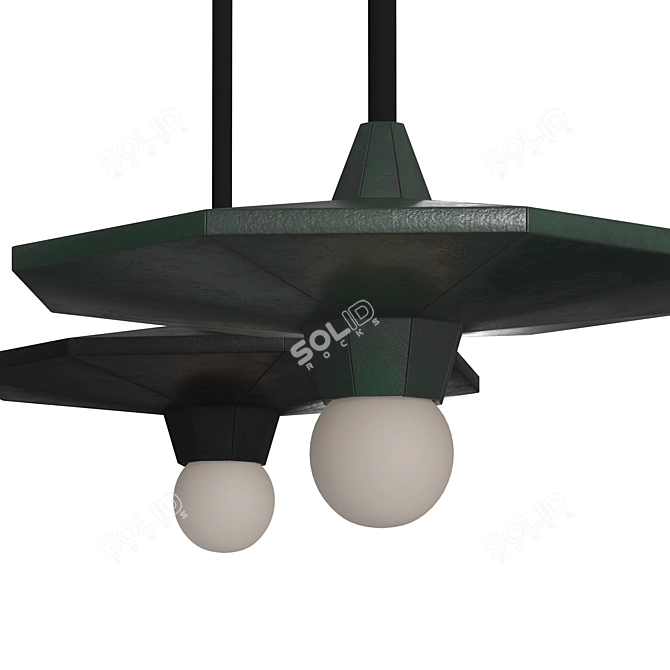 Handcrafted Ceramic Pendant Lamp Flowing Luminescence 3D model image 4