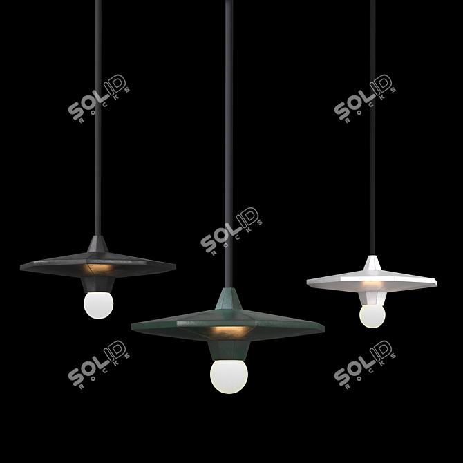 Handcrafted Ceramic Pendant Lamp Flowing Luminescence 3D model image 5