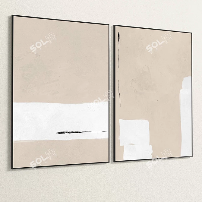 Dual Plaster Photo Frame, Interior Décor 3D model image 5