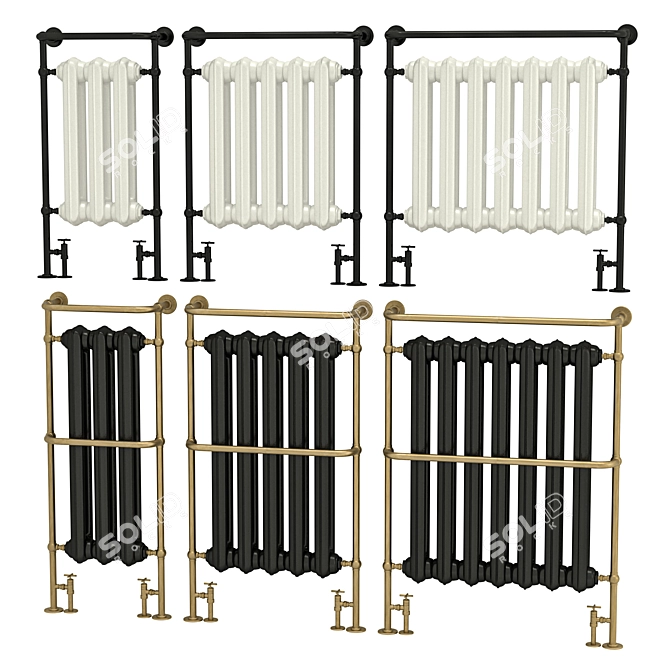 Sleek Towel Radiator 3D model image 4