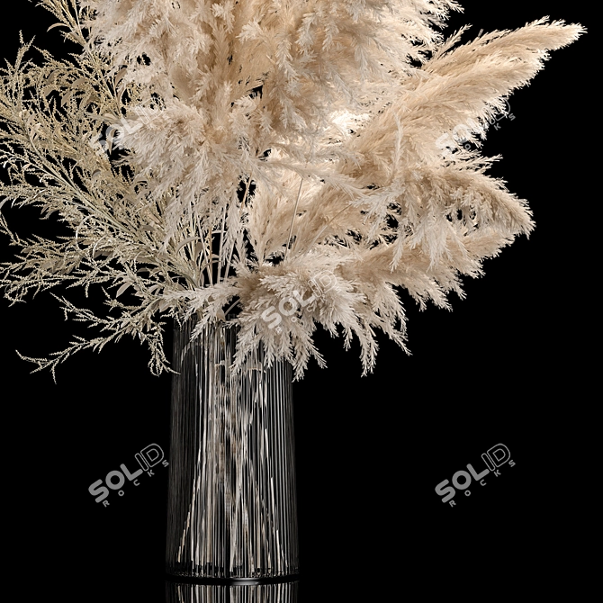 White Pampas Grass Bouquet 3D model image 5