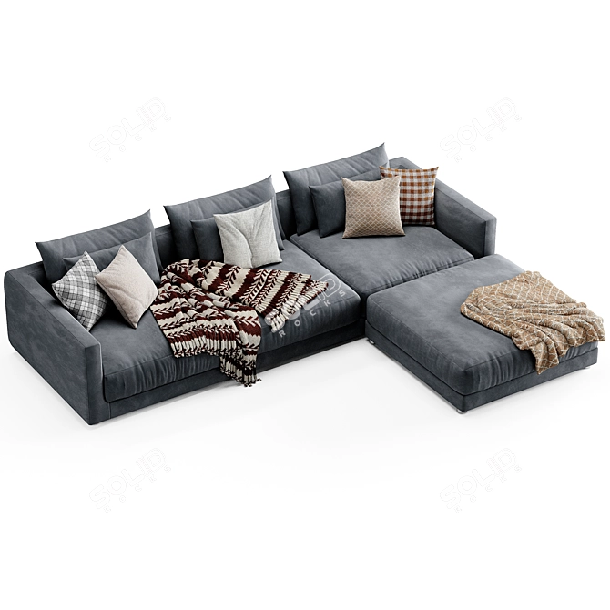 Elegant Poliform Bristol with Ottoman 3D model image 3