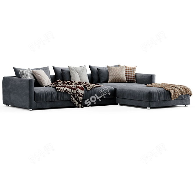 Elegant Poliform Bristol with Ottoman 3D model image 4