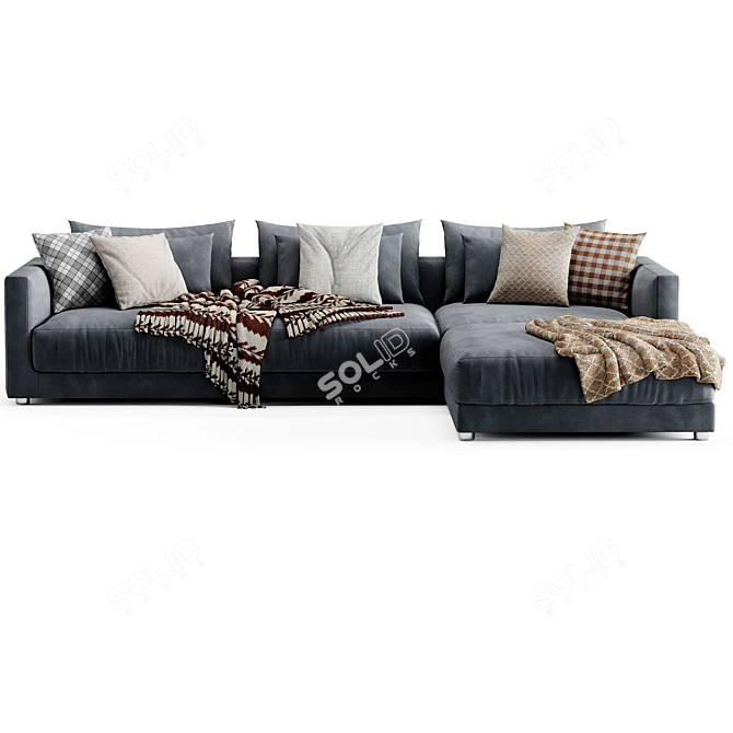 Elegant Poliform Bristol with Ottoman 3D model image 5