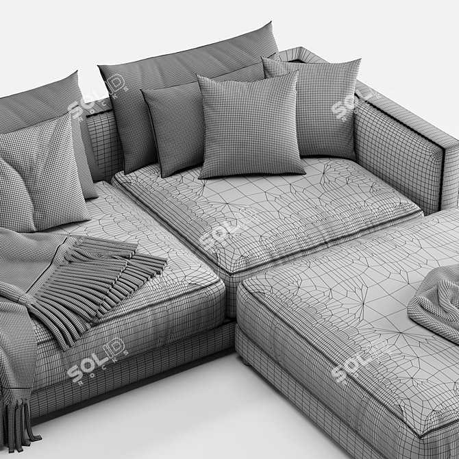 Elegant Poliform Bristol with Ottoman 3D model image 6