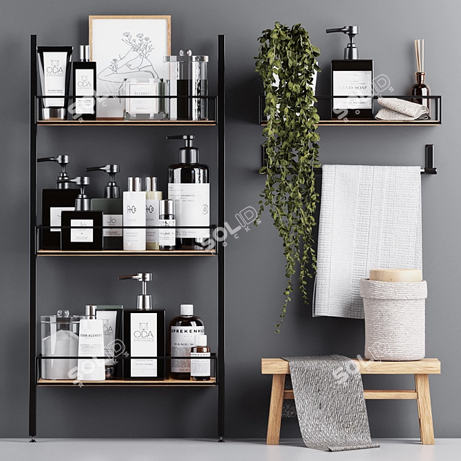  Modern Bathroom Accessory Set 2017 3D model image 3