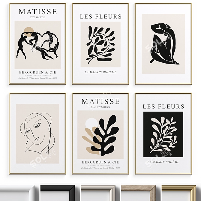 Matisse Abstract Gallery Wall Set 3D model image 1