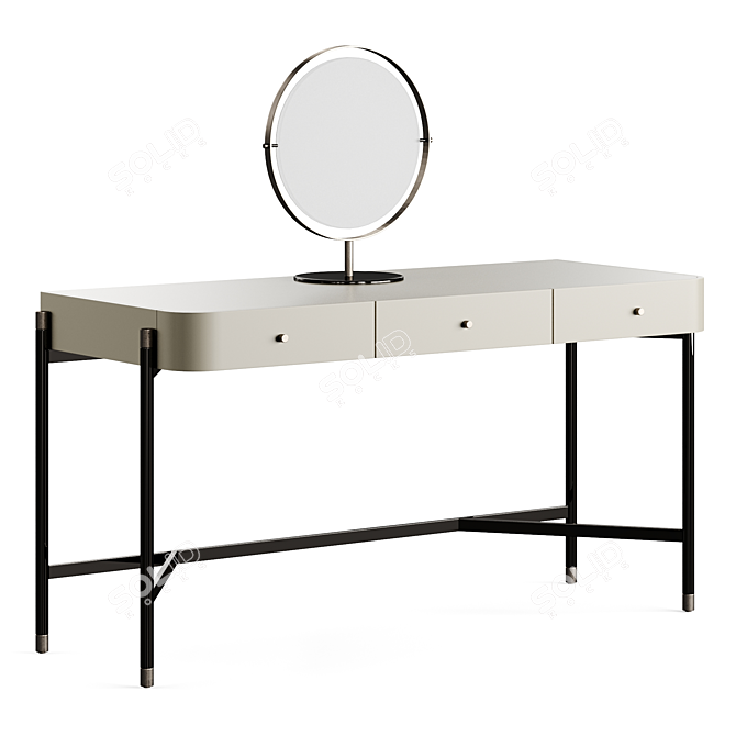 Luxury Rosie Dressing Table in Washed Veneers Wood 3D model image 1