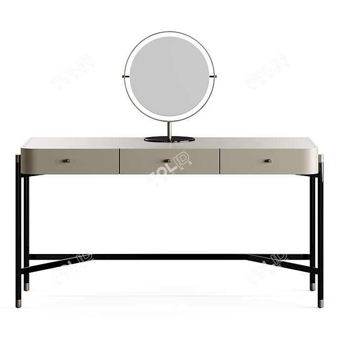 Luxury Rosie Dressing Table in Washed Veneers Wood 3D model image 2