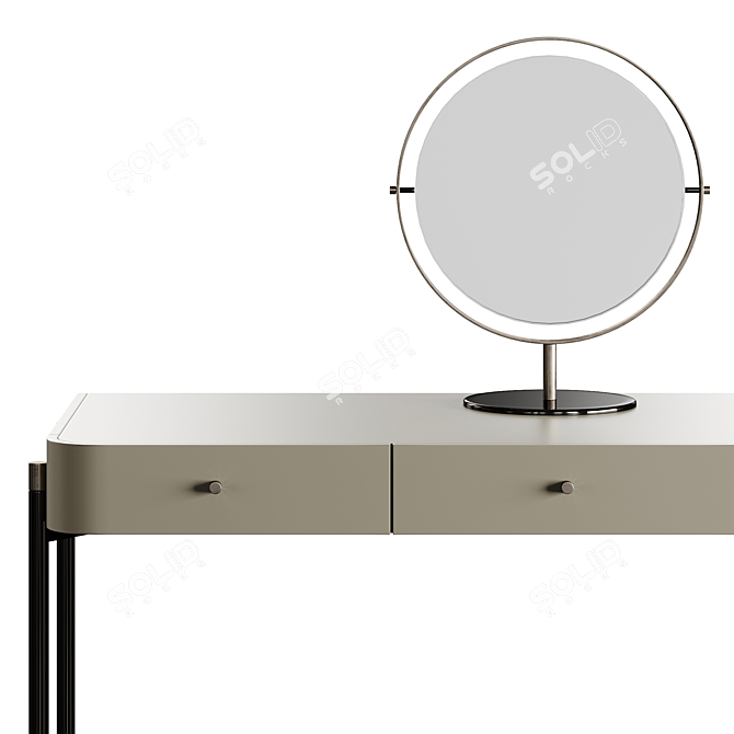 Luxury Rosie Dressing Table in Washed Veneers Wood 3D model image 3