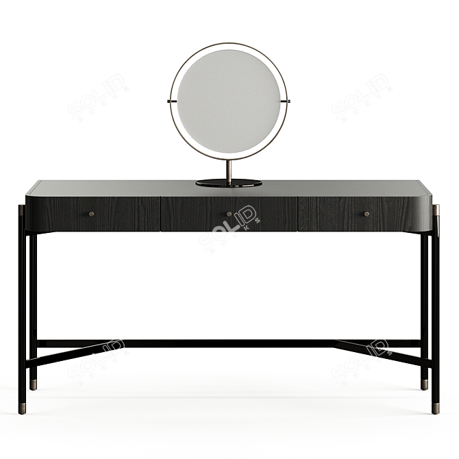 Luxury Rosie Dressing Table in Washed Veneers Wood 3D model image 4