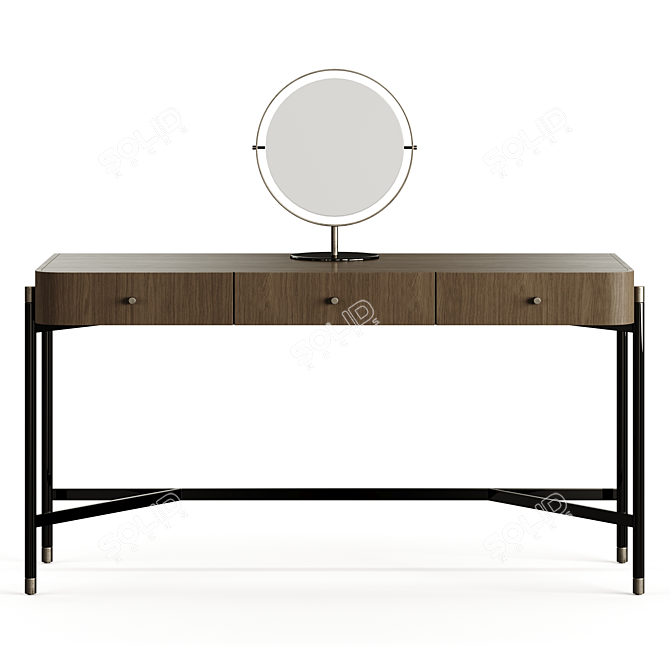 Luxury Rosie Dressing Table in Washed Veneers Wood 3D model image 7