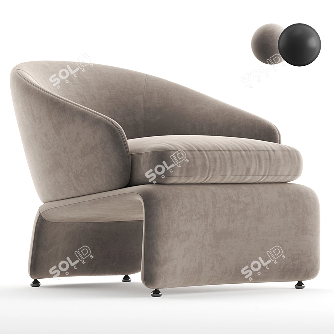  Modern Minotti Halley Armchair 3D model image 1