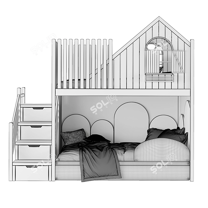 Customizable Children's Furniture Set 3D model image 3