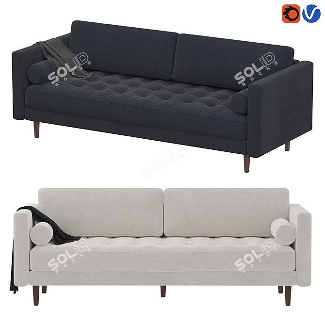 Elegant Luca Sofa: Timeless Comfort 3D model image 1